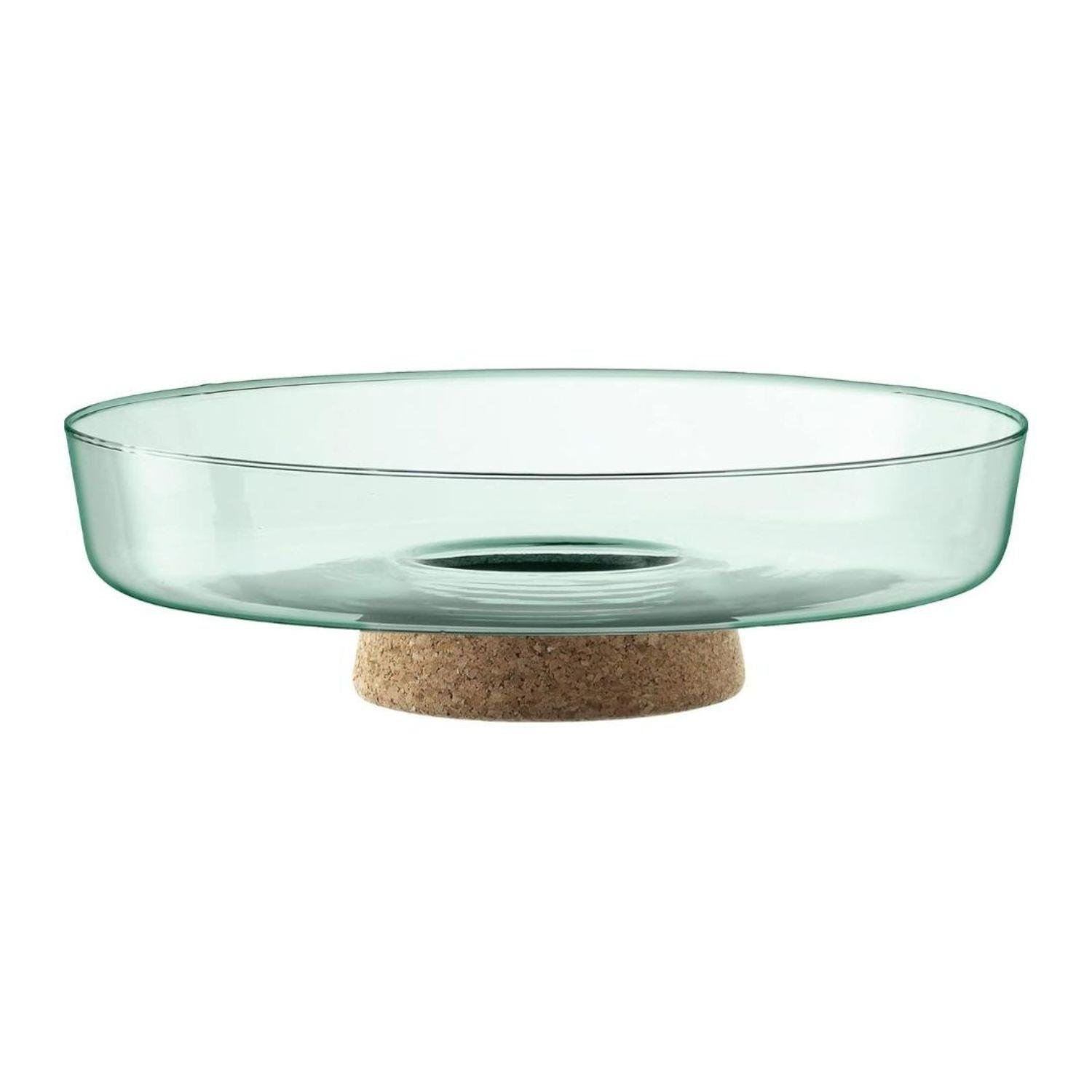 LSA International Glass Planting Bowl Diameter 28cm with Cork Stem - Clear Glass