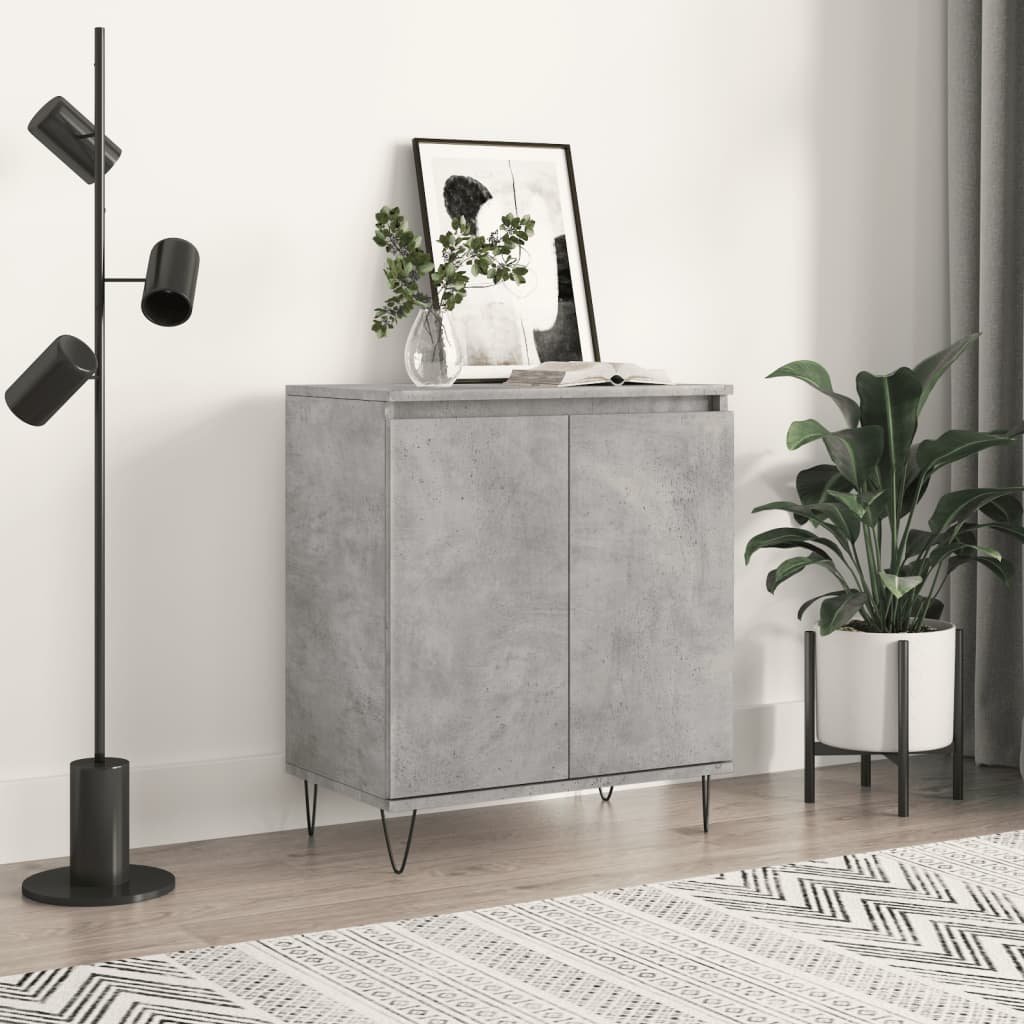 Walplus Engineered Wood Sideboard - Concrete Grey - 60 x 35 x 70 cm