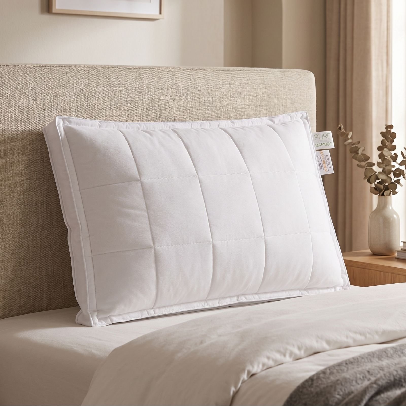 Homescapes Bamboo Quilted Microfibre Pillow
