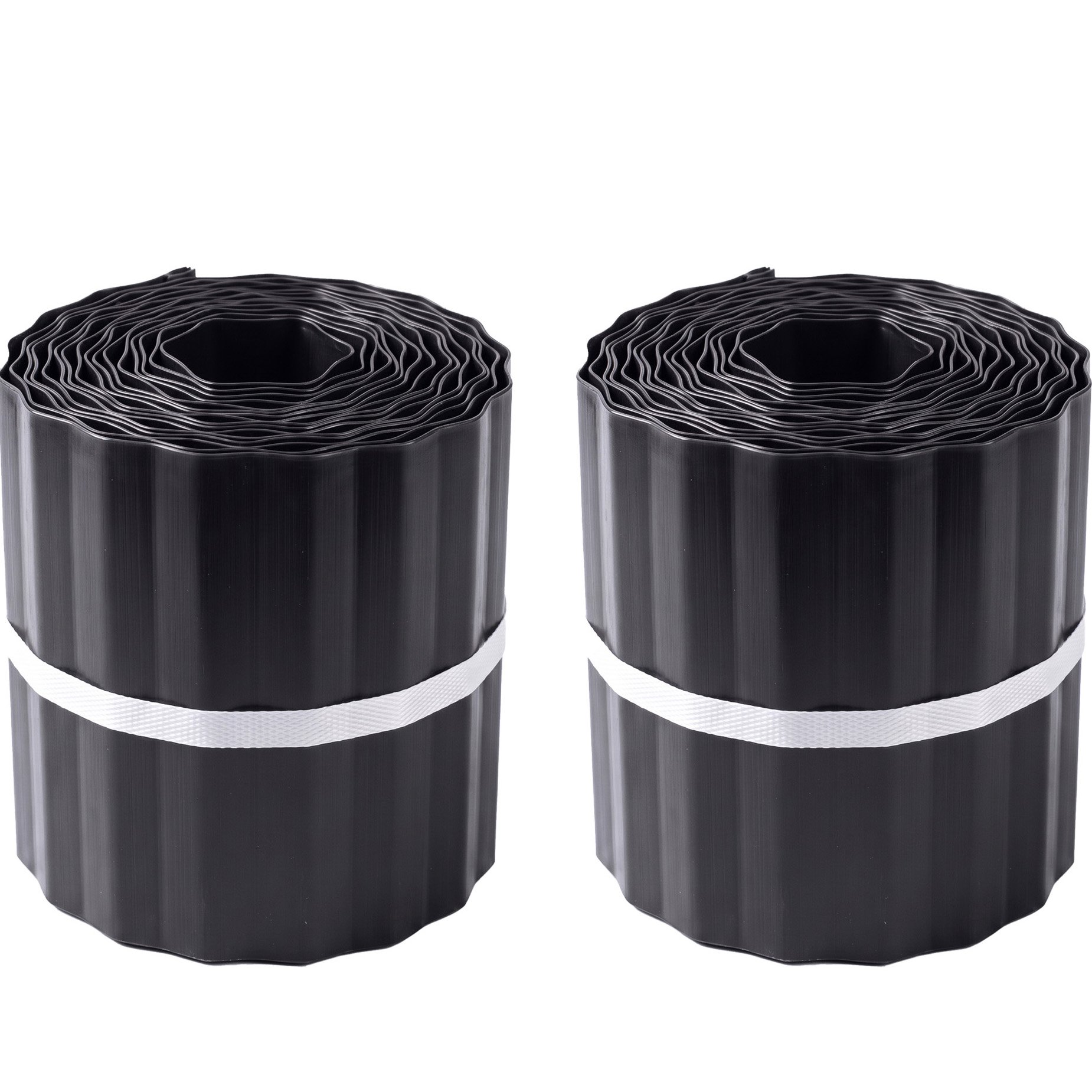 Primrose Black Coated Steel Corrugated Metal Lawn Edging Roll - 10m