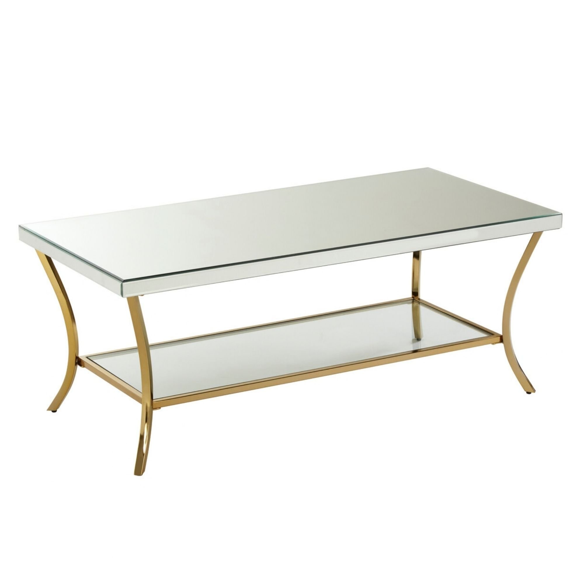 Orsina Kensington Townhouse Mirrored Glass Coffee Table - Metallic
