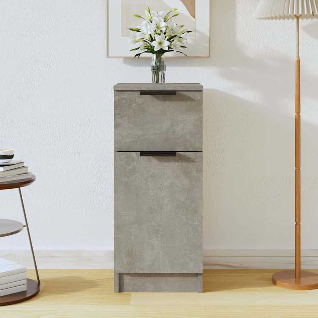Walplus Engineered Wood Sideboard - Concrete Grey - 30 x 30 x 70 cm