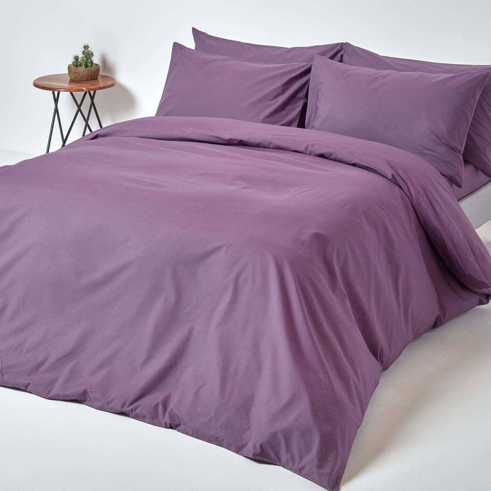 Homescapes Egyptian Cotton Purple Bedding Set - Super King