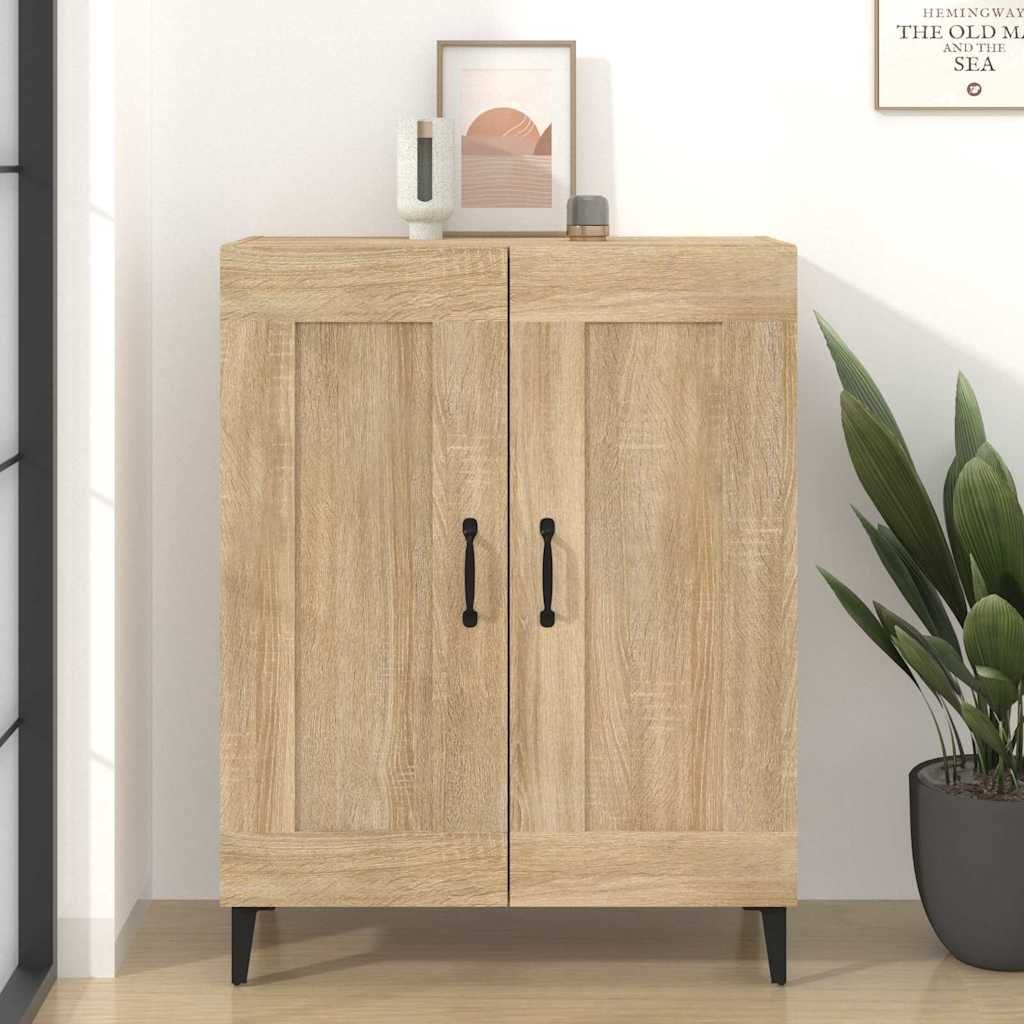 Walplus Engineered Wood Cupboard Sideboard - Sonoma Oak - 69.5 x 34 x 90 cm