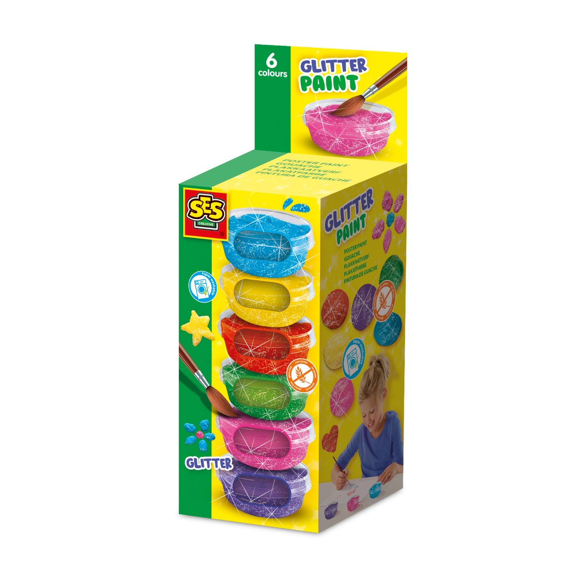 SES Creative Poster Paint Glitter Art Set - 6 Piece