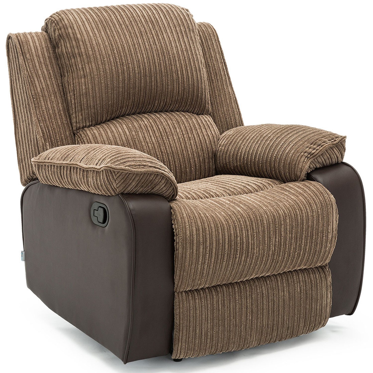 Furniture Online Postana Jumbo Cord Fabric Manual Recliner Chair - Brown