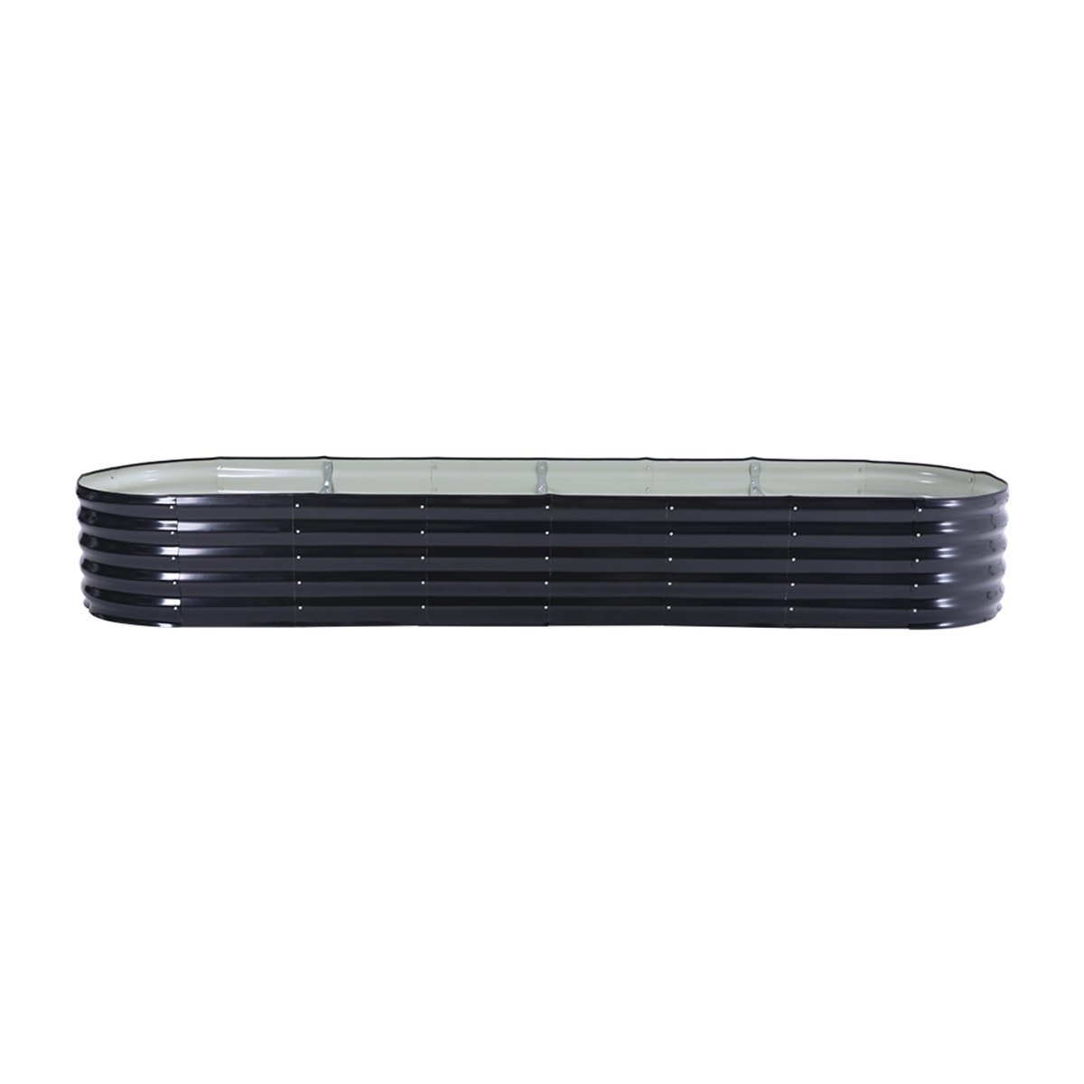 Living and Home 320cm Galvanised Steel Oval Raised Garden Bed - Anthracite