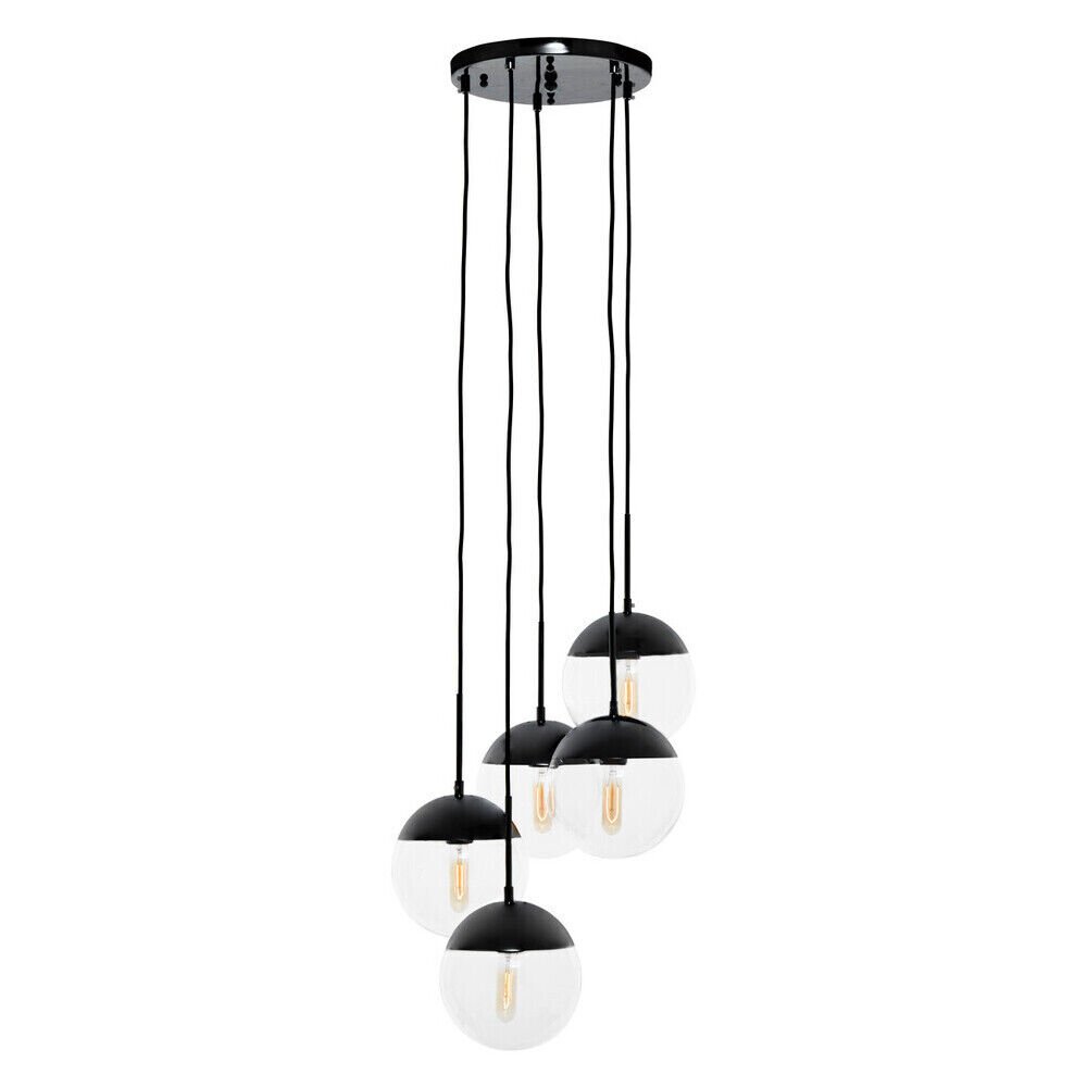 Orsina Revive 5 Globe Pendant Light - Black