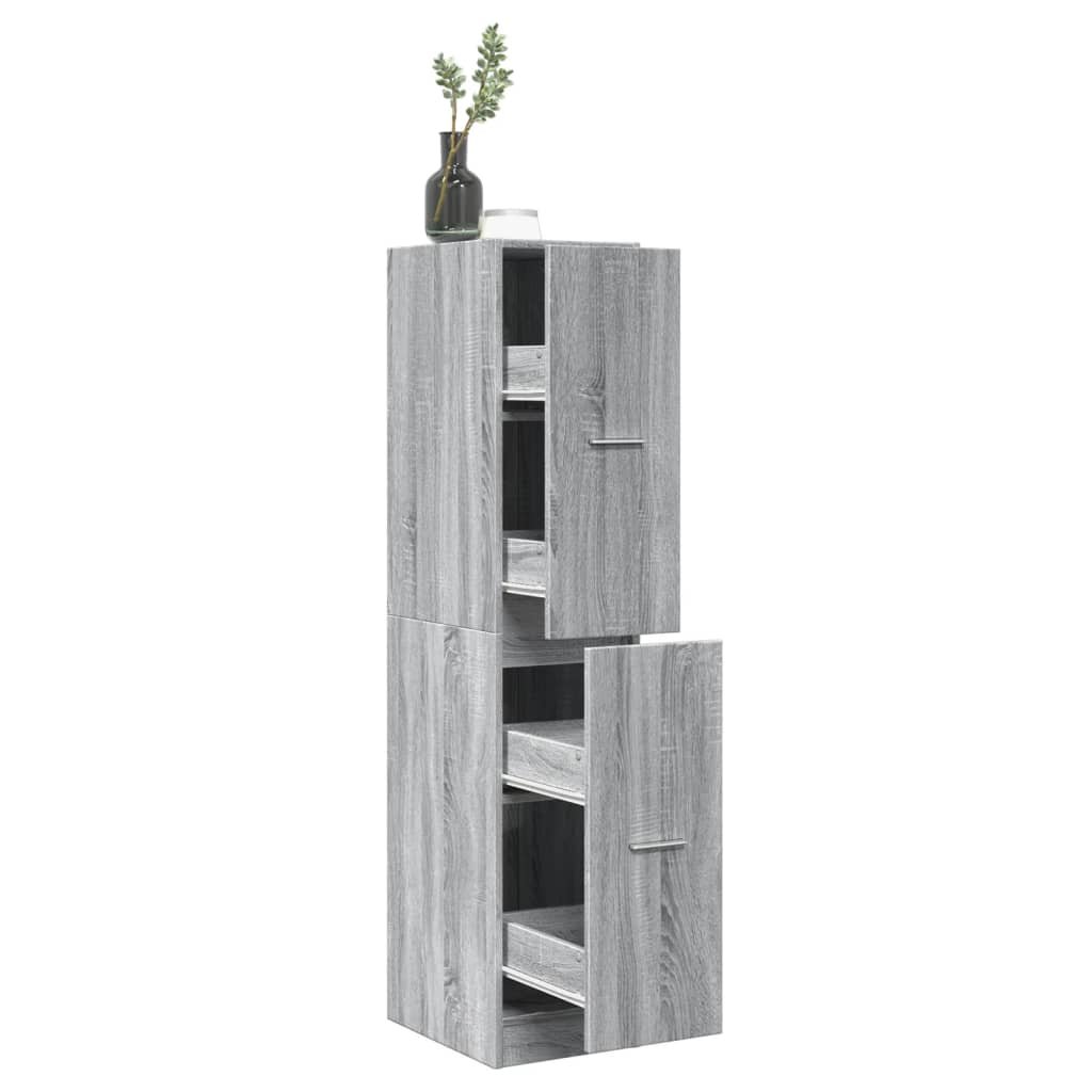 Walplus Engineered Wood Cabinet - Grey and Oak - 30 x 41 x 144.5 cm