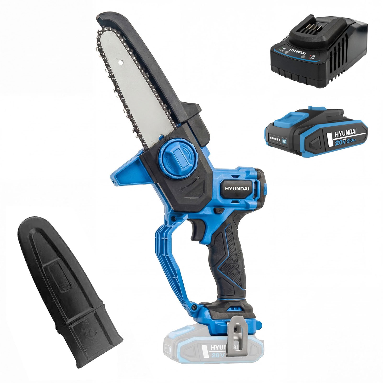 Hyundai HY20CCS150 20V Cordless Mini Chainsaw with 2Ah Battery - 15cm