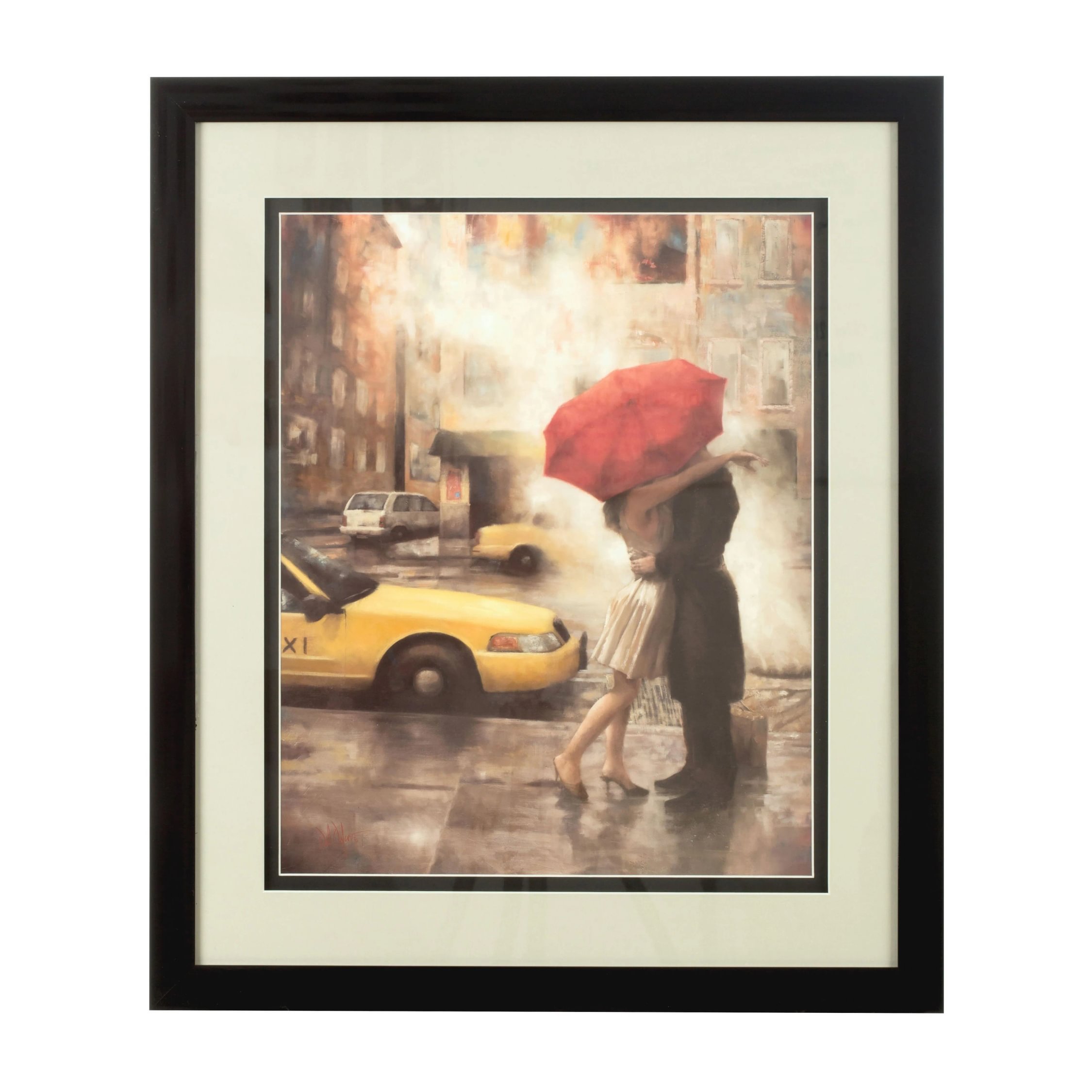 Orsina City Framed Couple Under Umbrella Wall Art