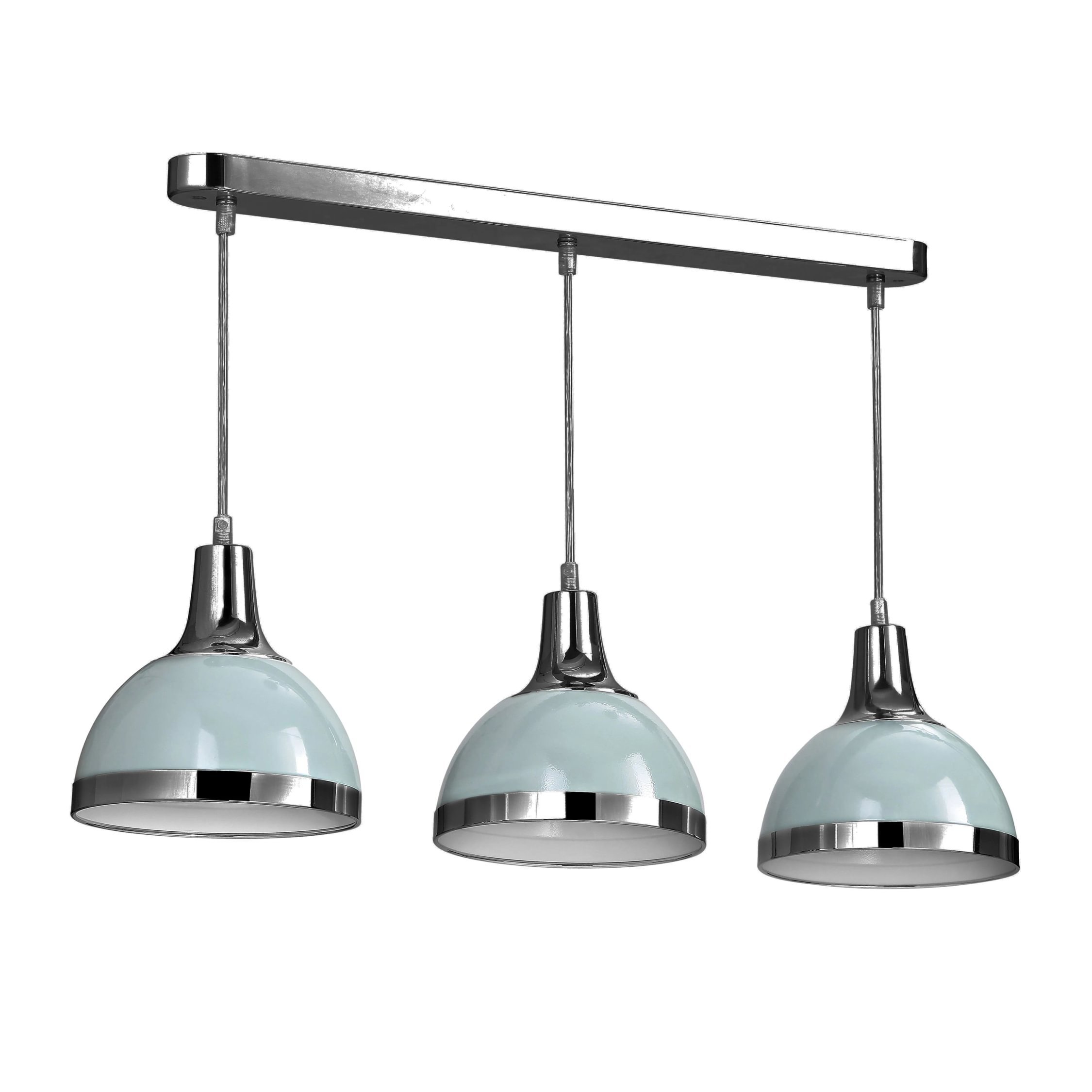 Orsina Vermont Three Shutter Shade Pendant Light - Blue and Chrome