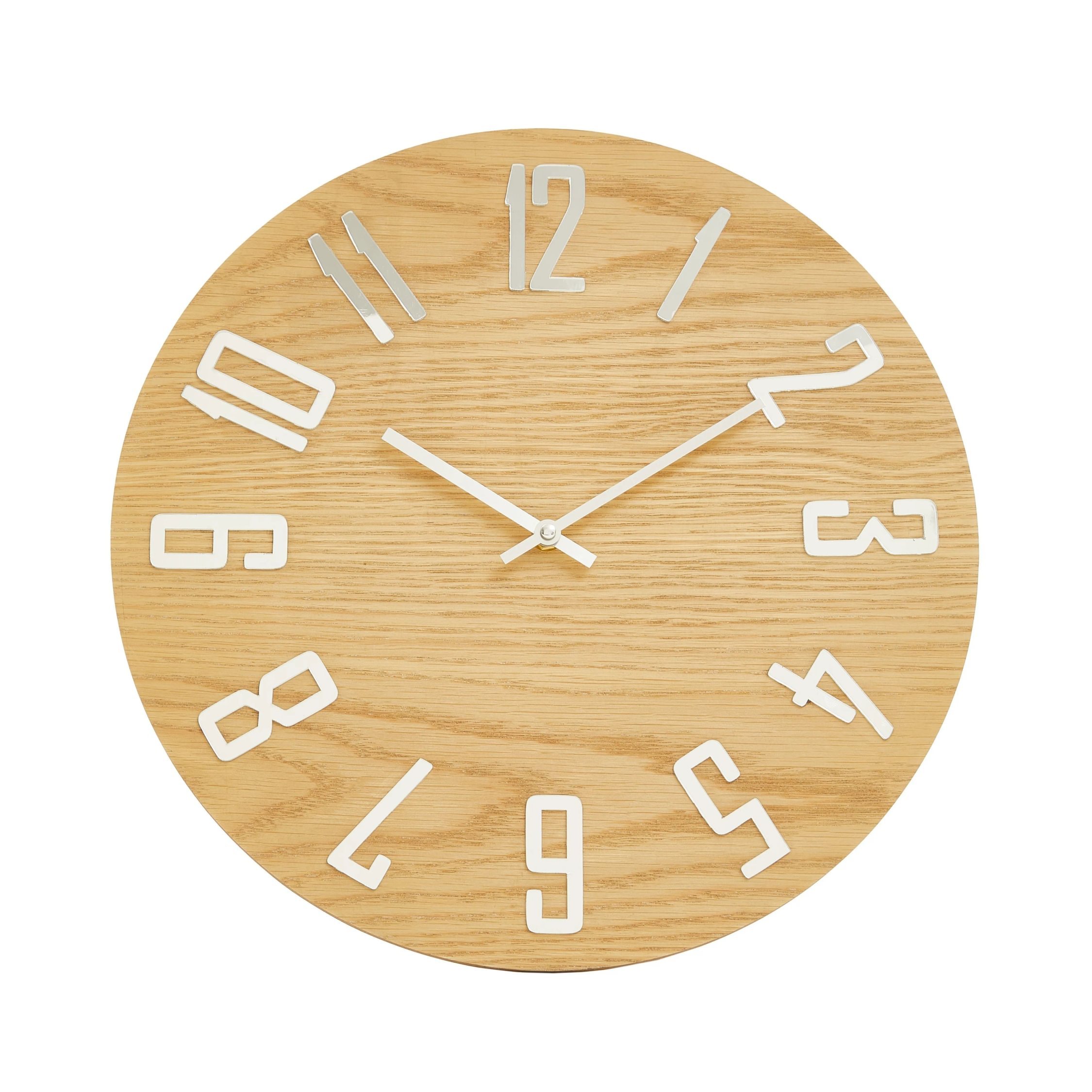 Orsina Vitus 40cm Dia Wood Effect Wall Clock - Natural