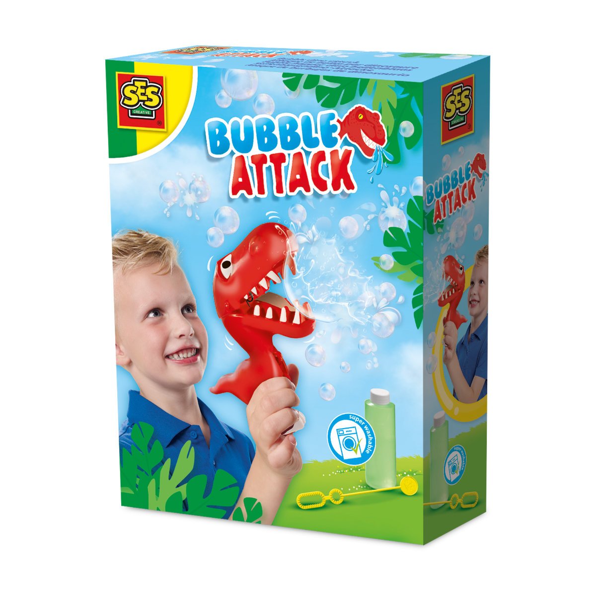 SES Creative Bubble Maker Dino Attack Toy - 200ml