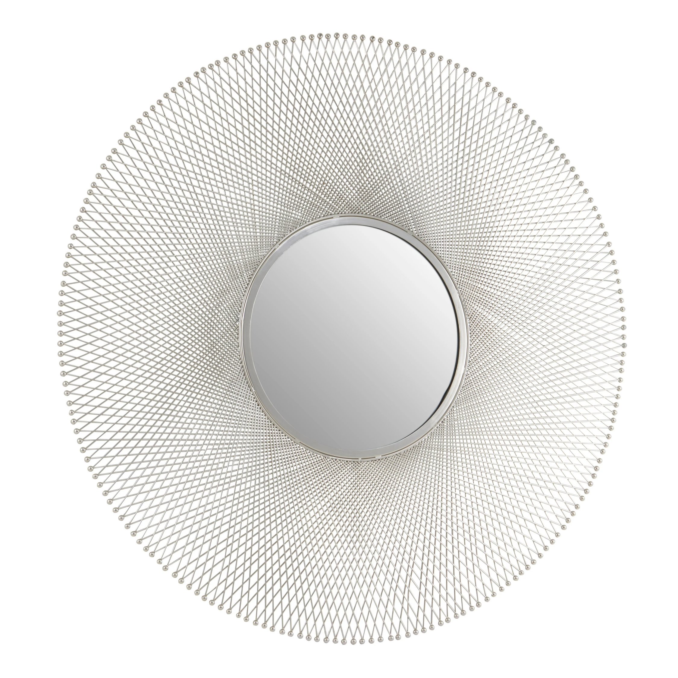 Orsina Templar Large Round Wall Mirror – Silver