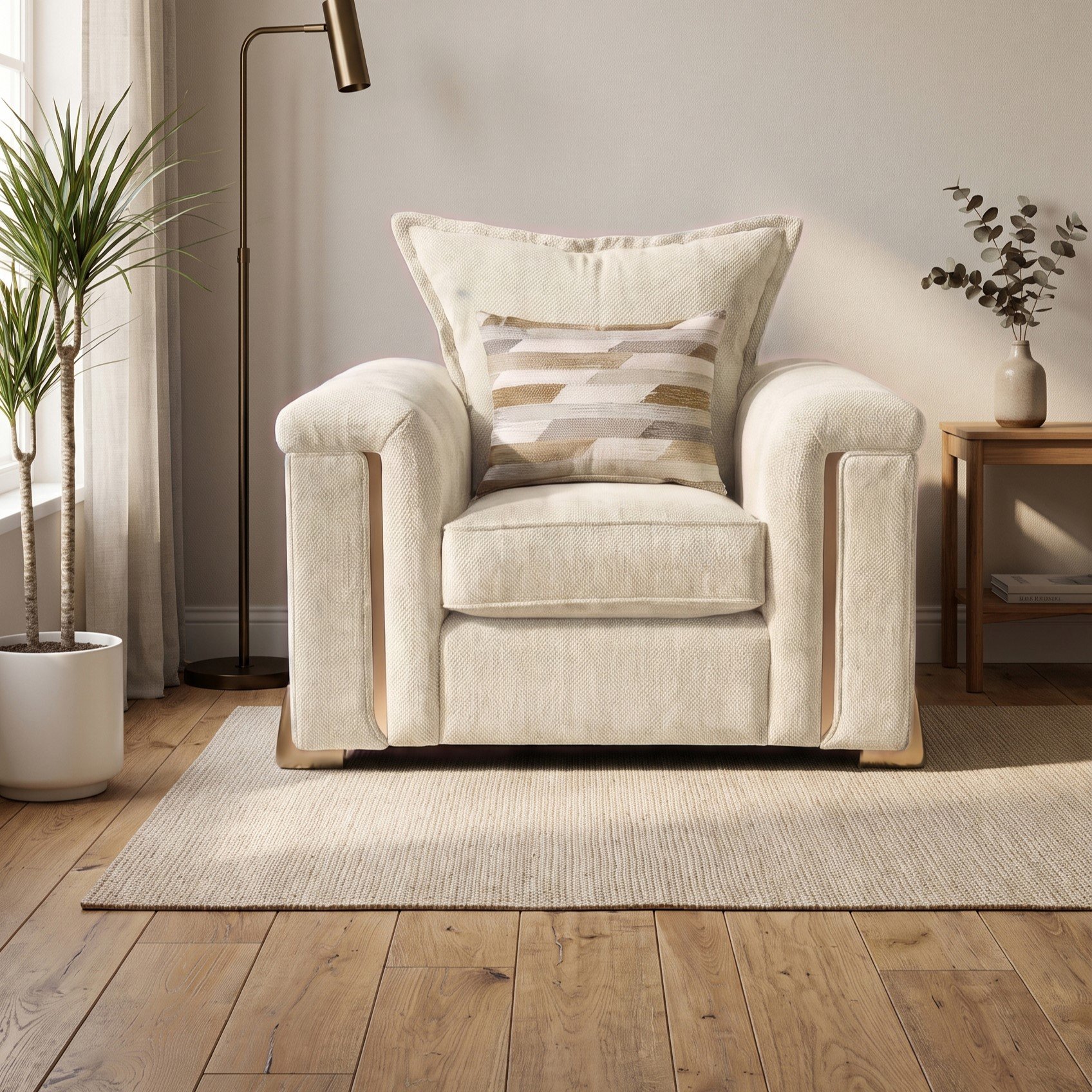 Somnior Oscar Sherpa Columbus Fabric Armchair - Cream