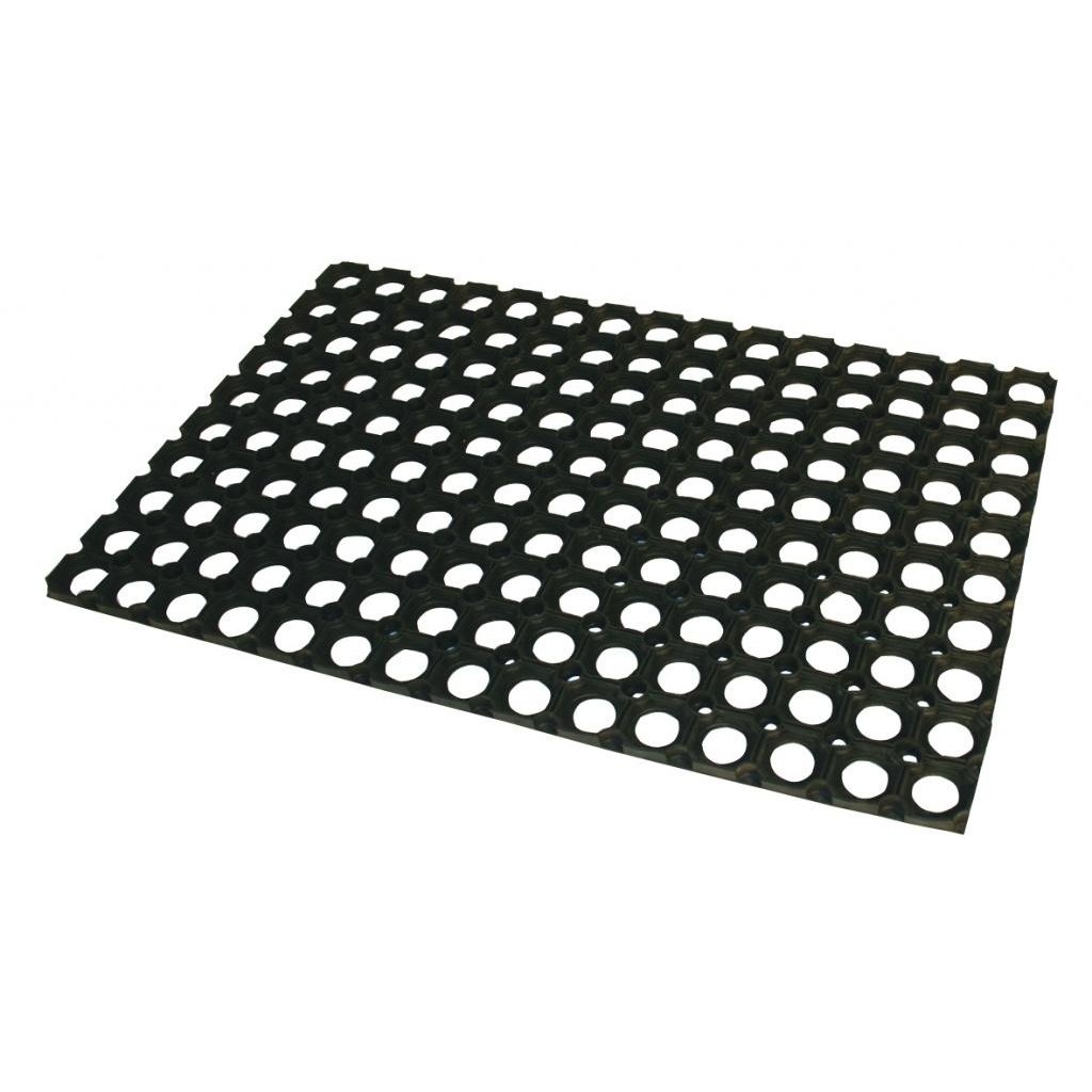 JVL Rondo Rubber Ring Door Mat - Black