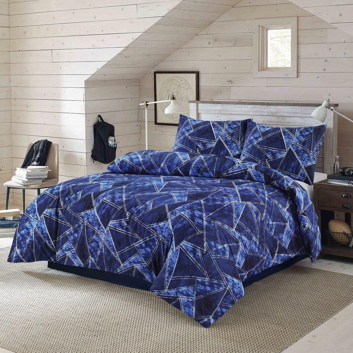 HomeSpace Direct Jaxon Navy Duvet Cover Set - Single