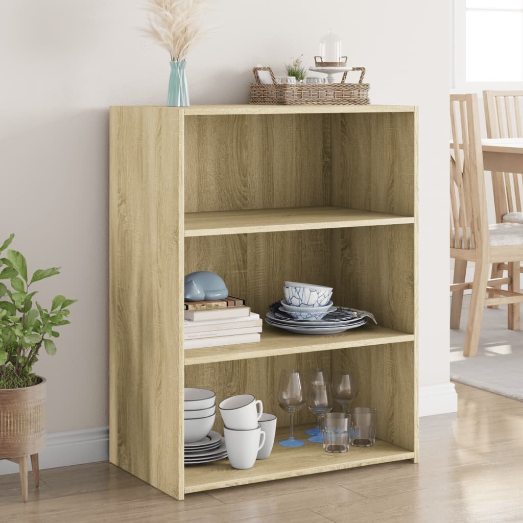 Walplus Engineered Wood Sideboard - Sonoma Oak - 70 x 41 x 93 cm