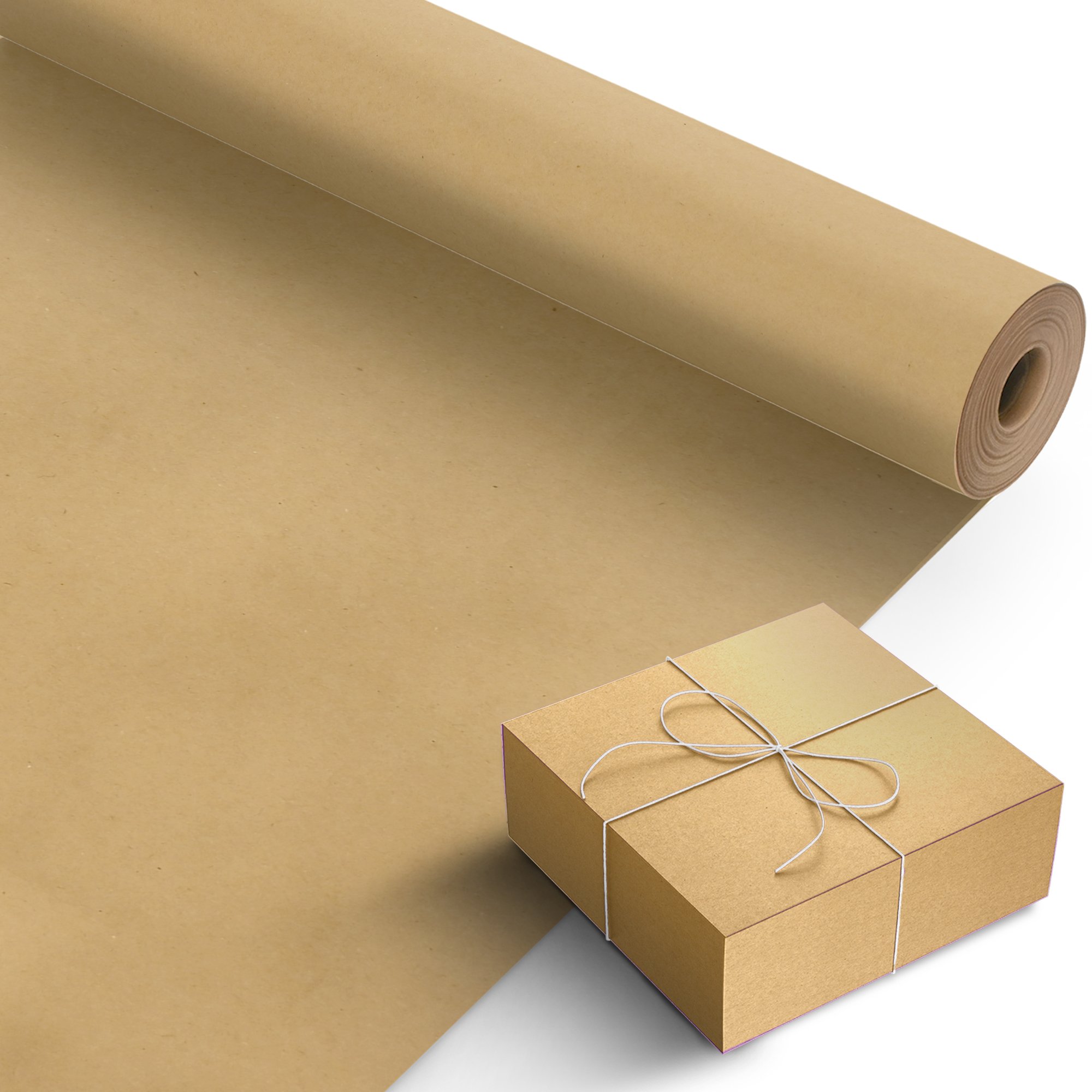 Kraft & Co 69cm x 20m Plain Kraft Wrapping Paper Roll - Brown