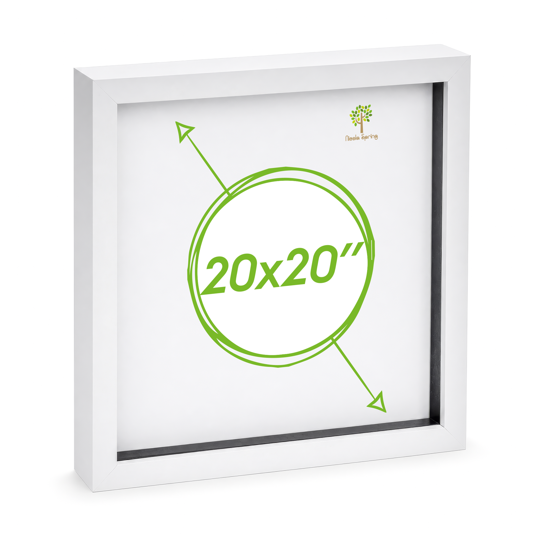 Nicola Spring 3D Box Photo Frame 20 x 20" - White