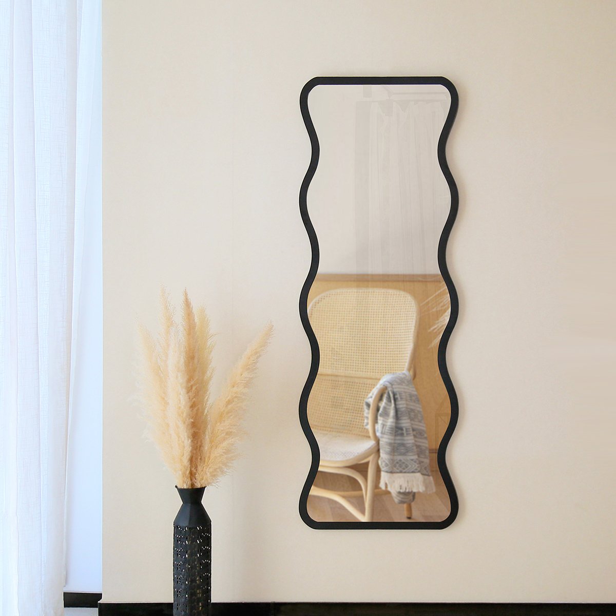 Charles Bentley Amsterdam Indoor Outdoor Weather Resistant Mirror - Black