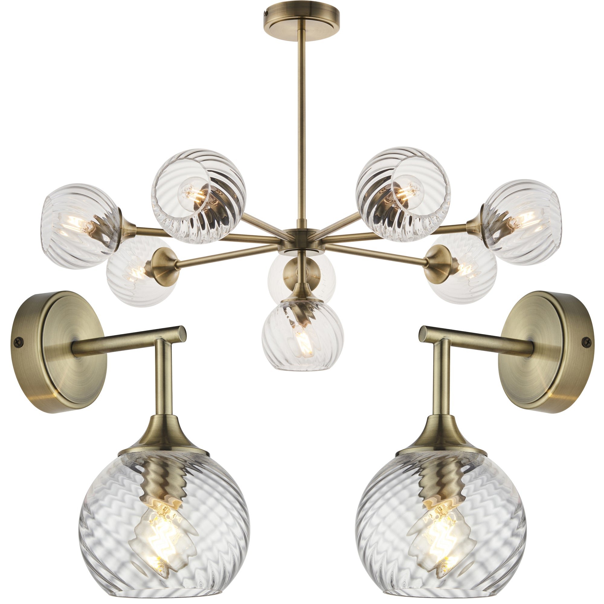 Loops Direct Ceramic Steel Lighting Bundle - Antique Brass