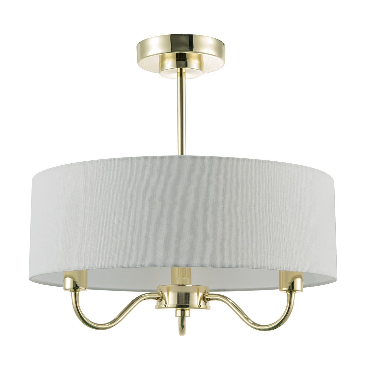 Happy Homewares Gold Chic Semi Flush in Polished Gold Ceiling Light - 40cm