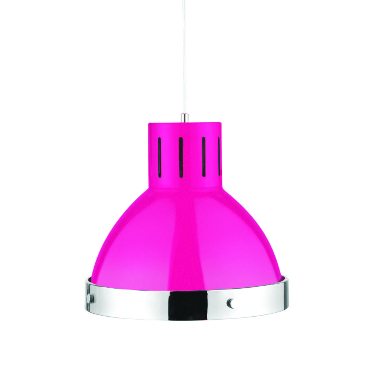 Orsina Jasper Metal Pendant Light - Hot Pink and Chrome