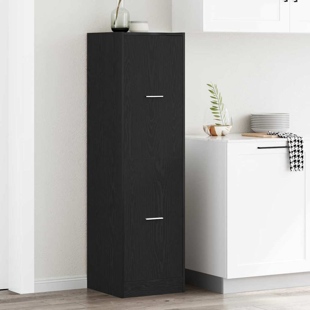Walplus 4 Drawer Storage Cabinet - Black Oak - 40 x 41 x 144.5 cm
