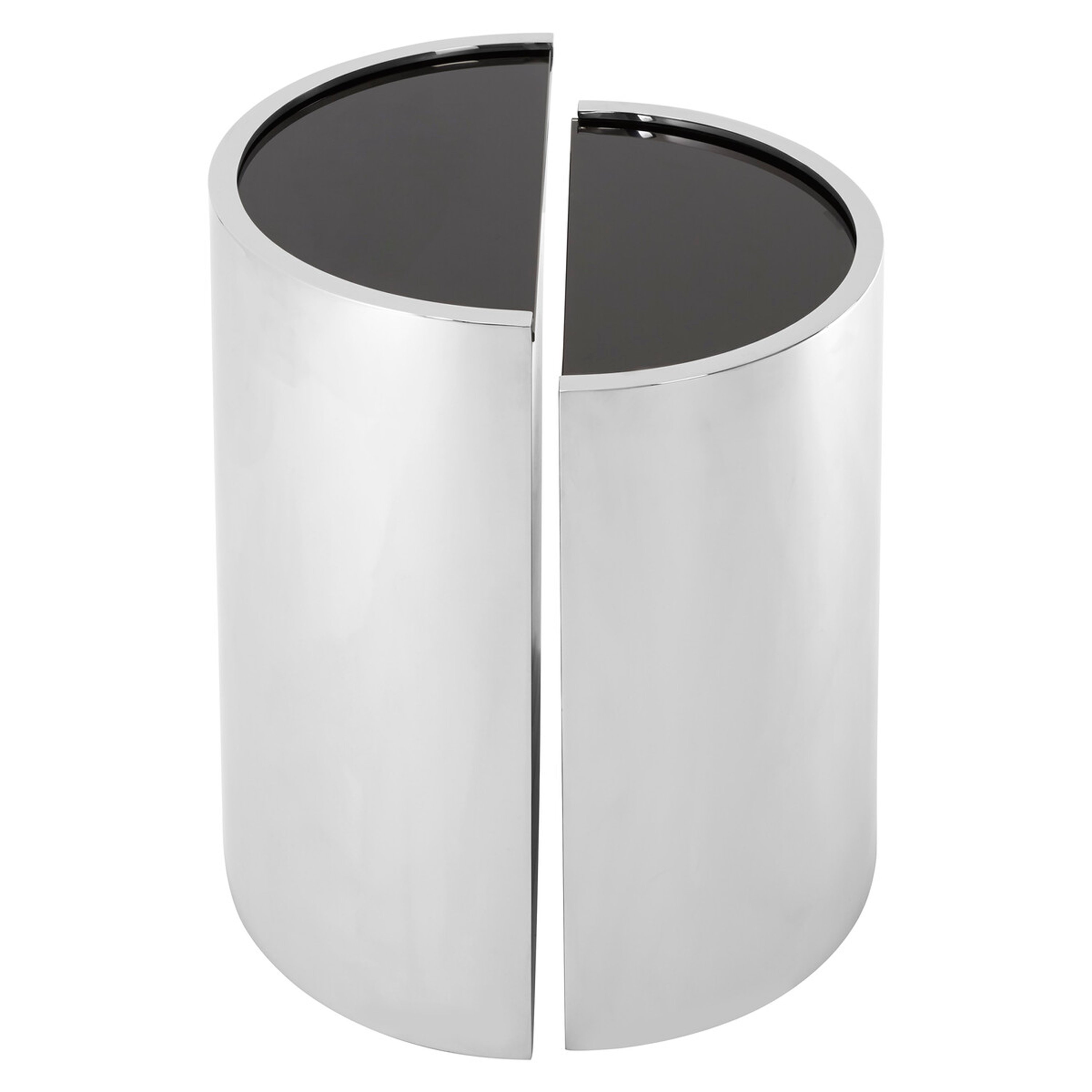 Orsina Glass Side Tables, Set of 2 - Black and Silver
