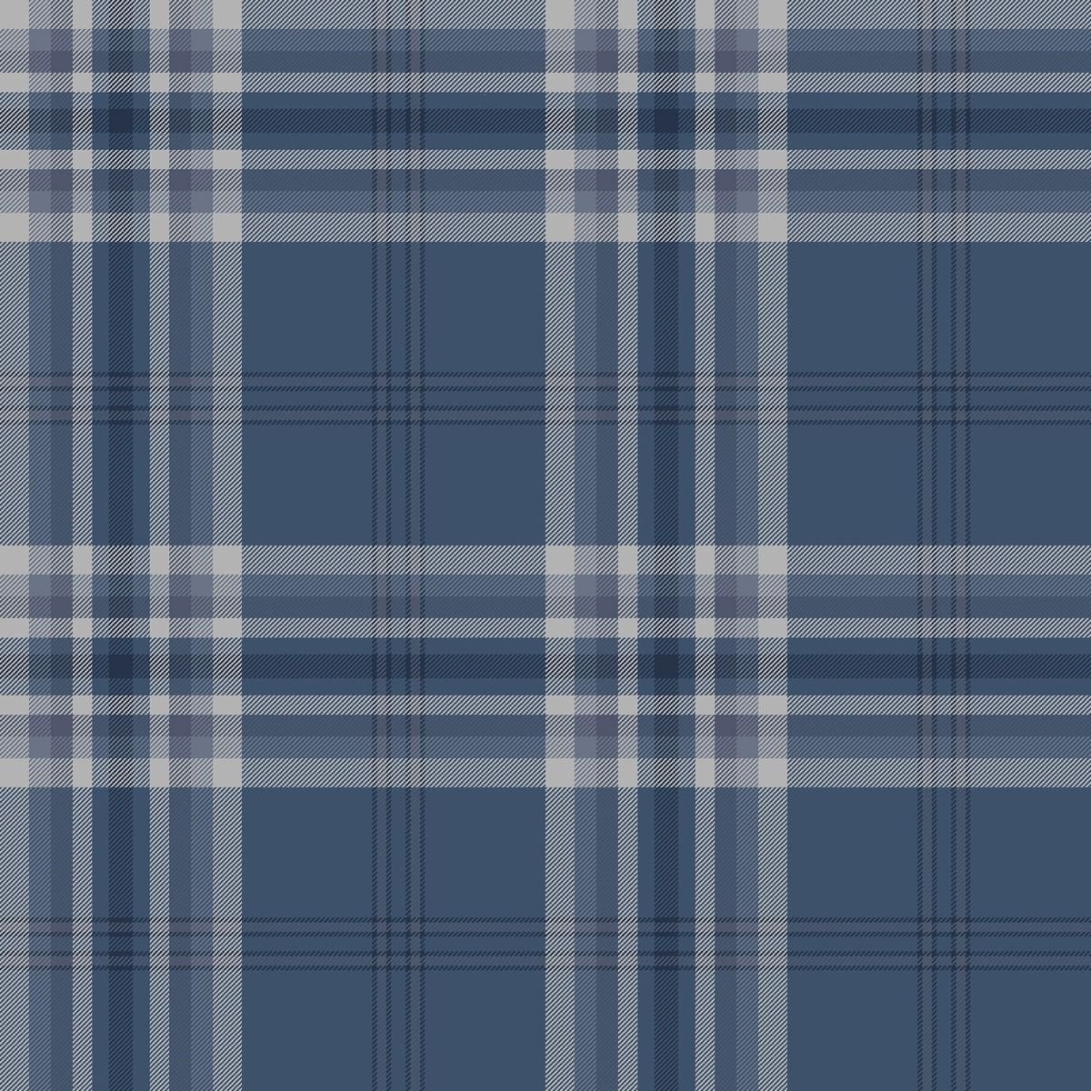 Muriva Catherine Lansfield Kelso Checked Wallpaper - Navy