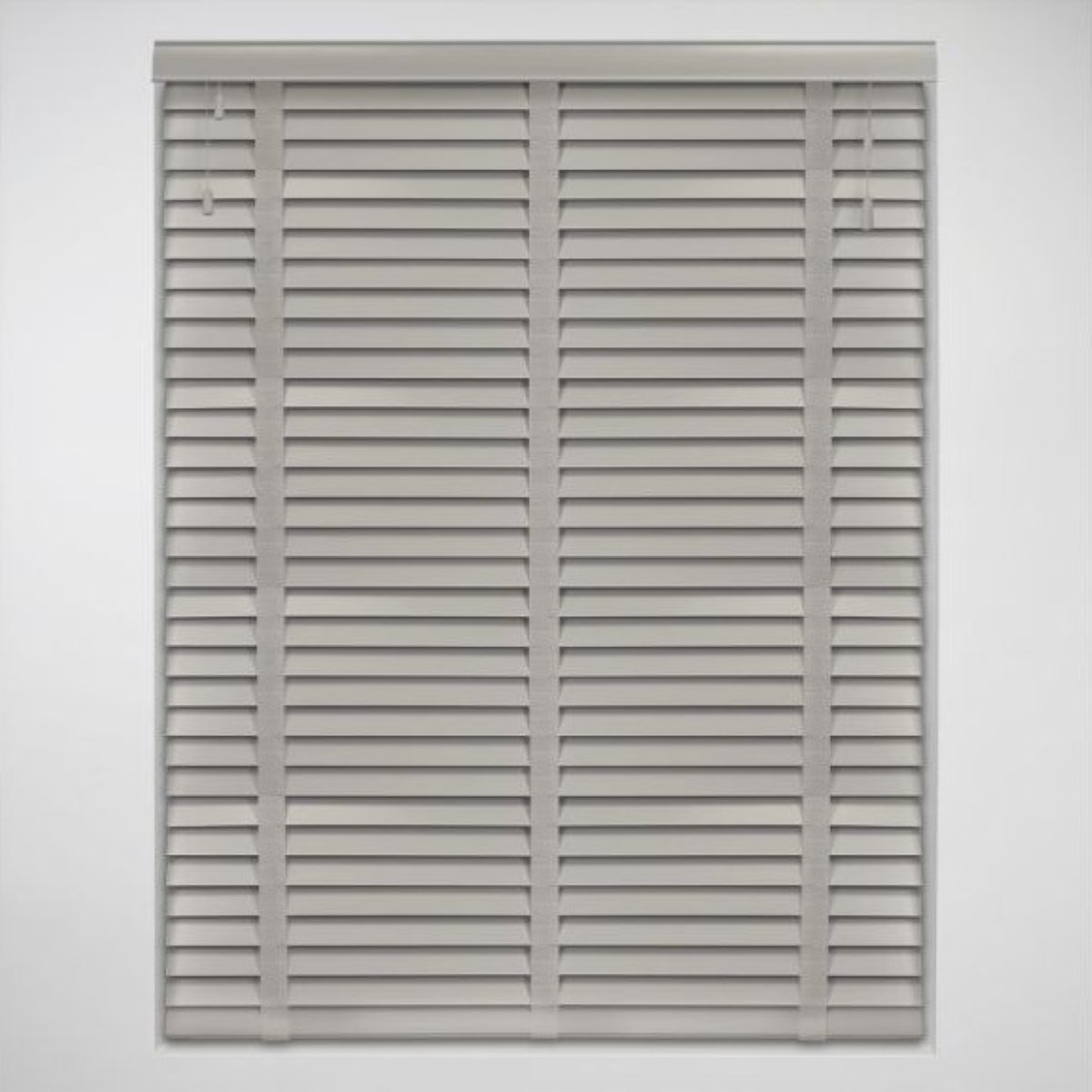 New Edge Blinds Pale Grey Real Wood Tape Venetian Blind - 45cm x 120cm