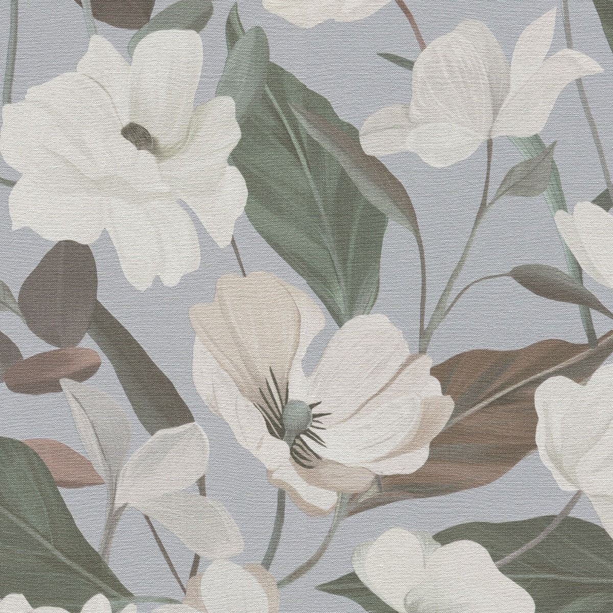 Erismann Fairy Blossom Floral Vinyl Wallpaper - Grey