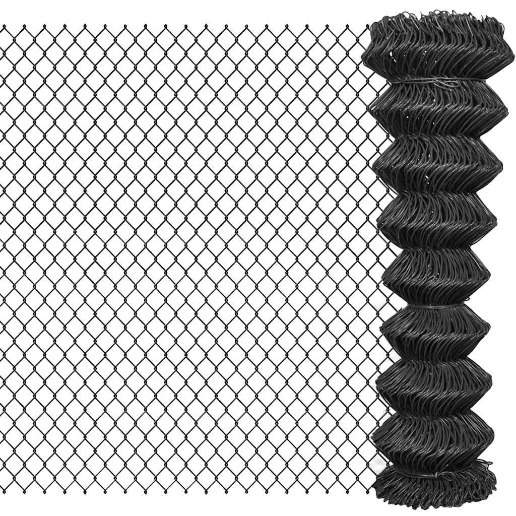 Walplus Pvc-coated Steel Chain Link Fence - Grey - 150 x 1500 cm