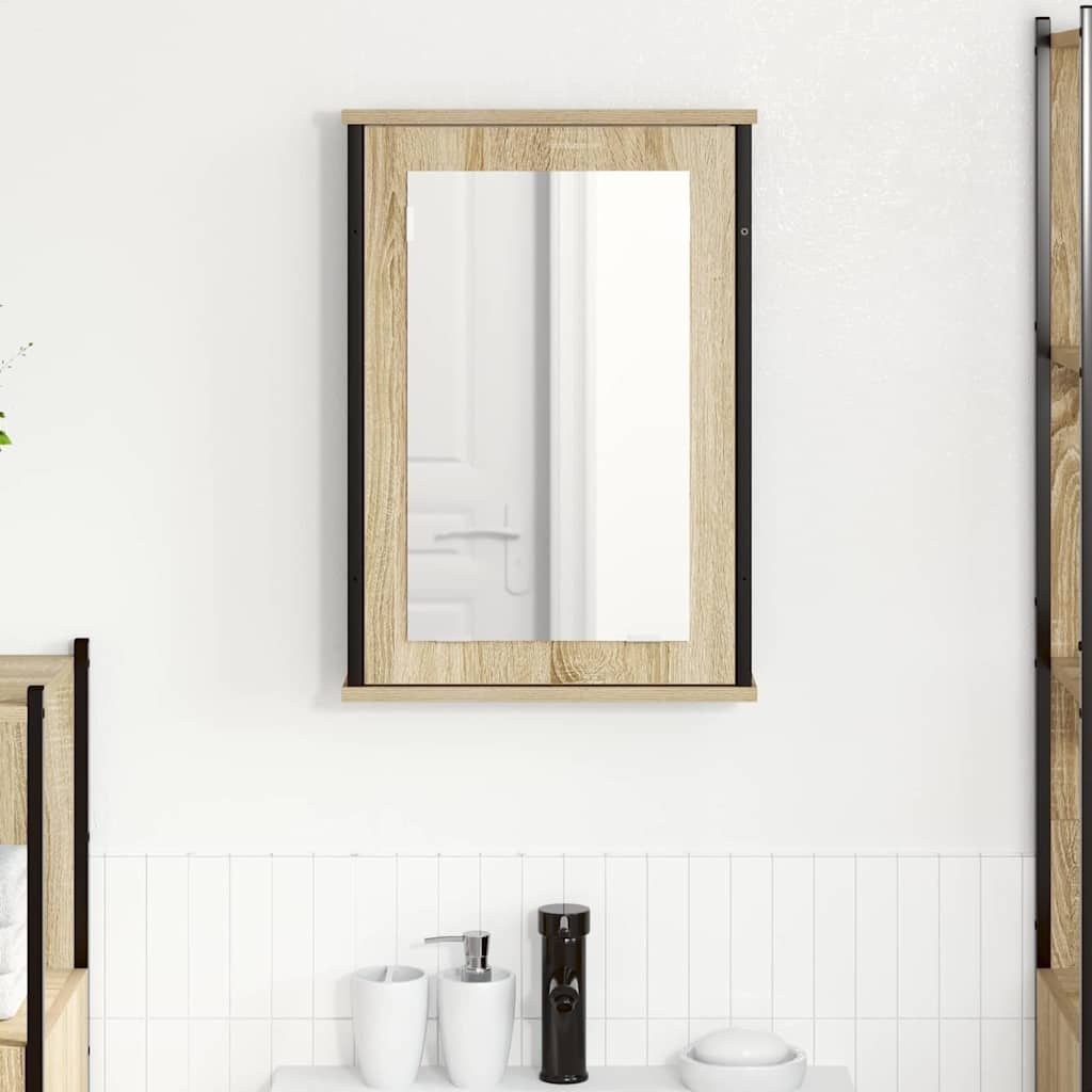 Walplus Engineered Wood Mirror Cabinet - Sonoma Oak - 42 x 12 x 60 cm