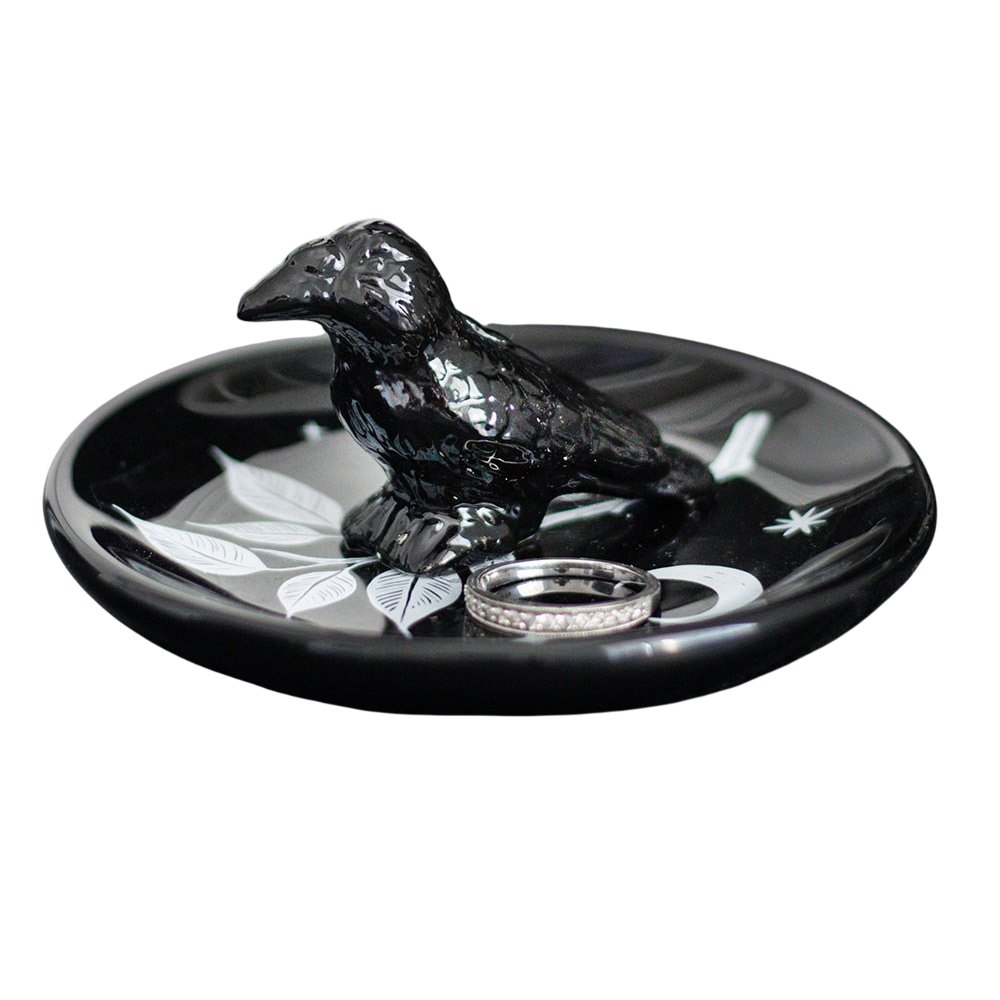 Something Different Mystic Raven Trinket Dish - Black