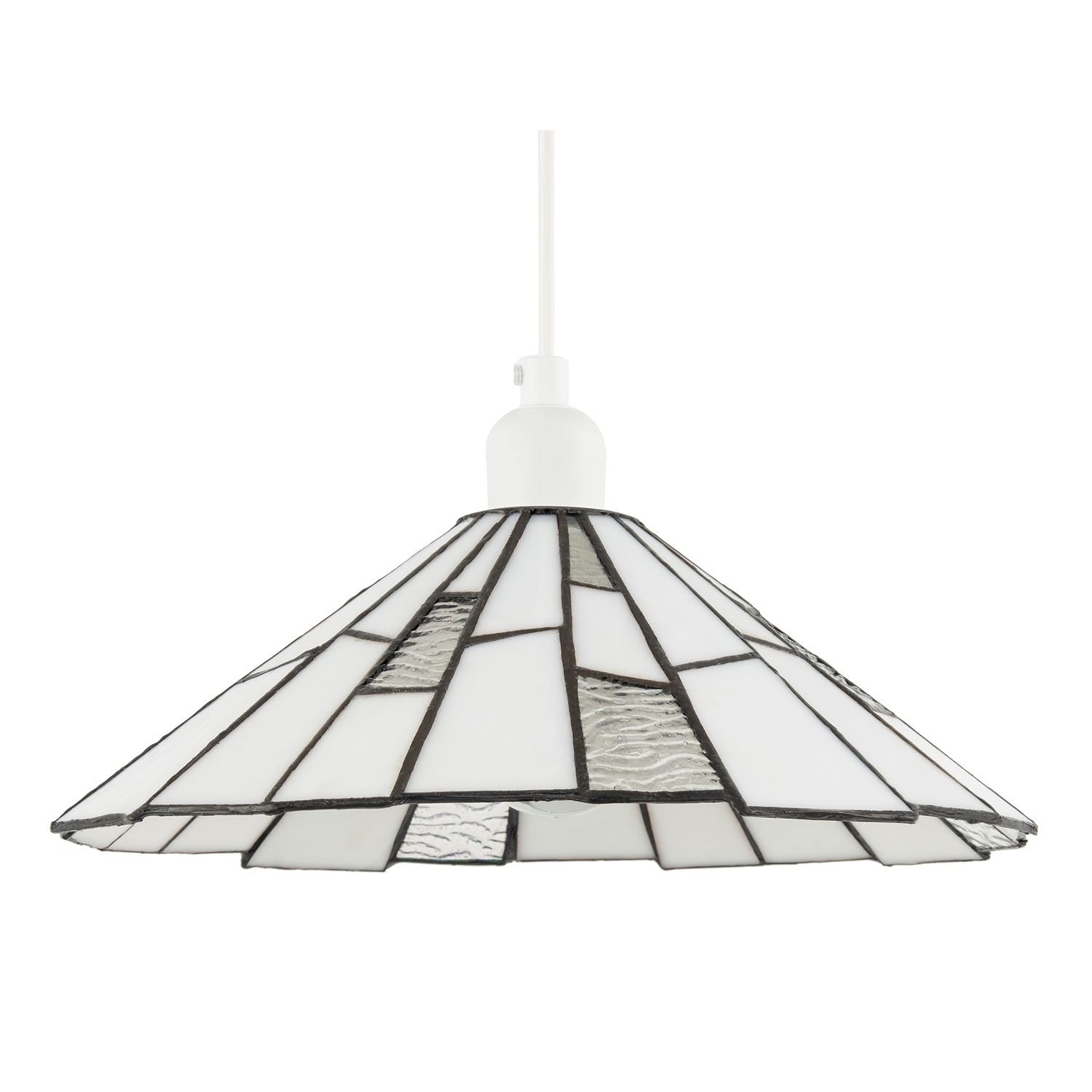 Happy Homewares White Tiffany Pendant Shade - 30cm