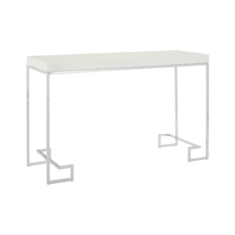 Orsina Allure High Gloss Console Table – White & Chrome