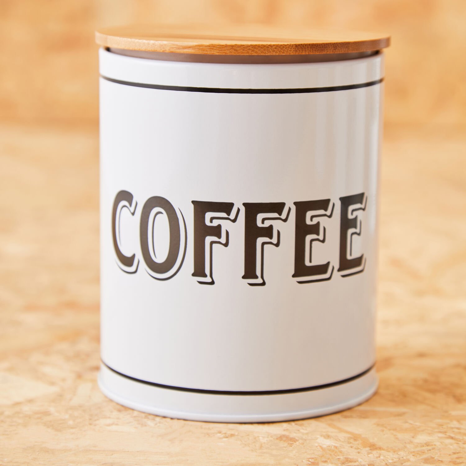 Orsina Grocer Metal Coffee Canister – White