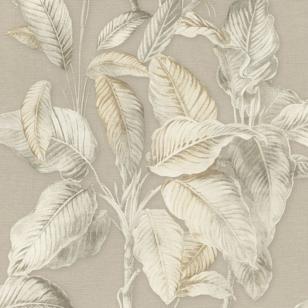 Rasch Boho Palm Leaf Vinyl Wallpaper - Neutral