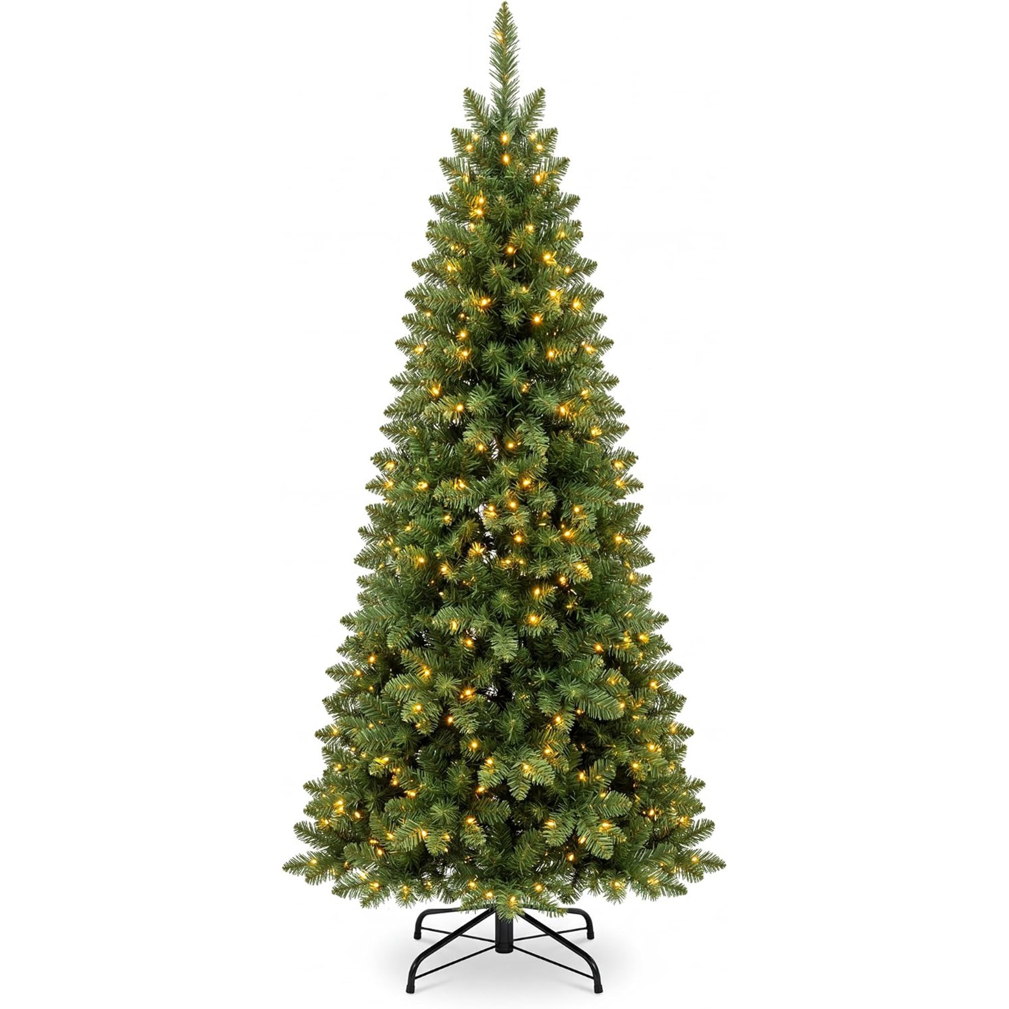 My Christmas 4ft Slim Pre-Lit Christmas Tree with 120 LED Lights - Green
