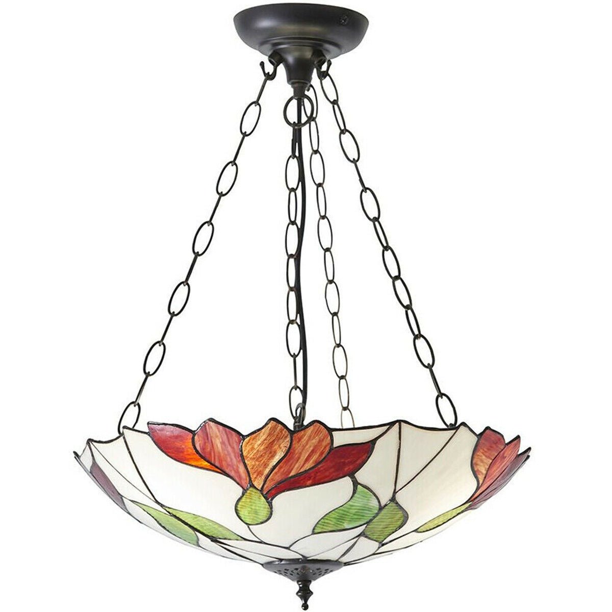 Loops Direct Glass and Steel Pendant - Tiffany Glass Dark Bronze