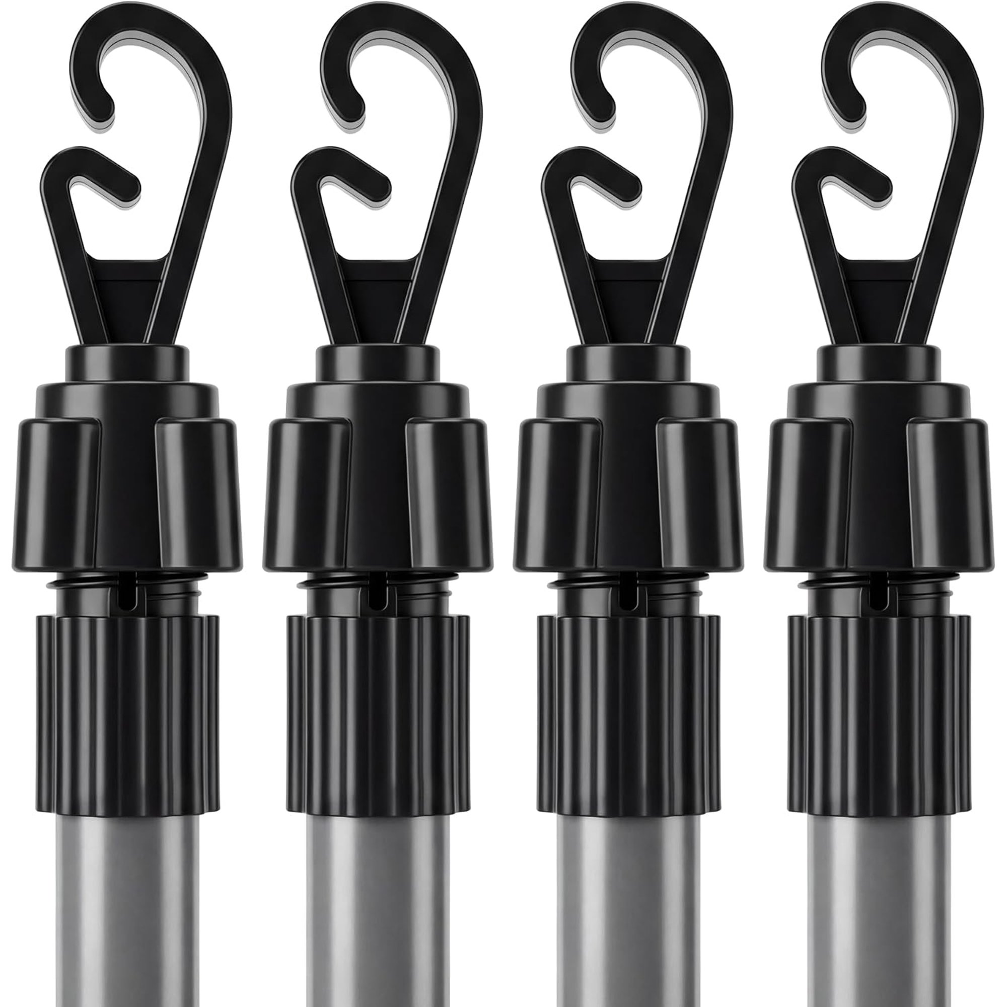 Vivo Technologies 2.4m Pack of 4 Telescopic Metal Washing Line Props - Silver