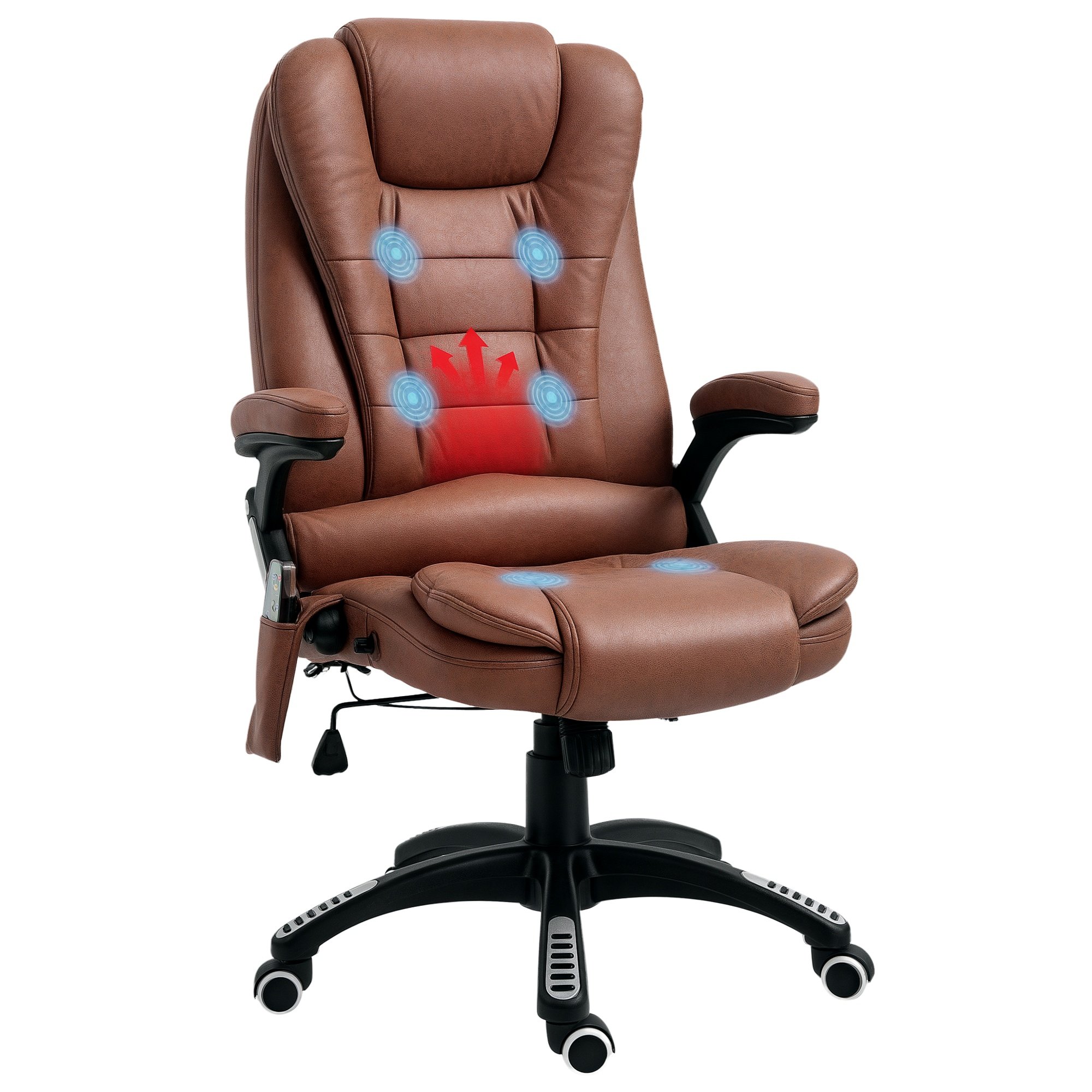 Vinsetto Massage Office Chair with Lumbar Heating - Brown