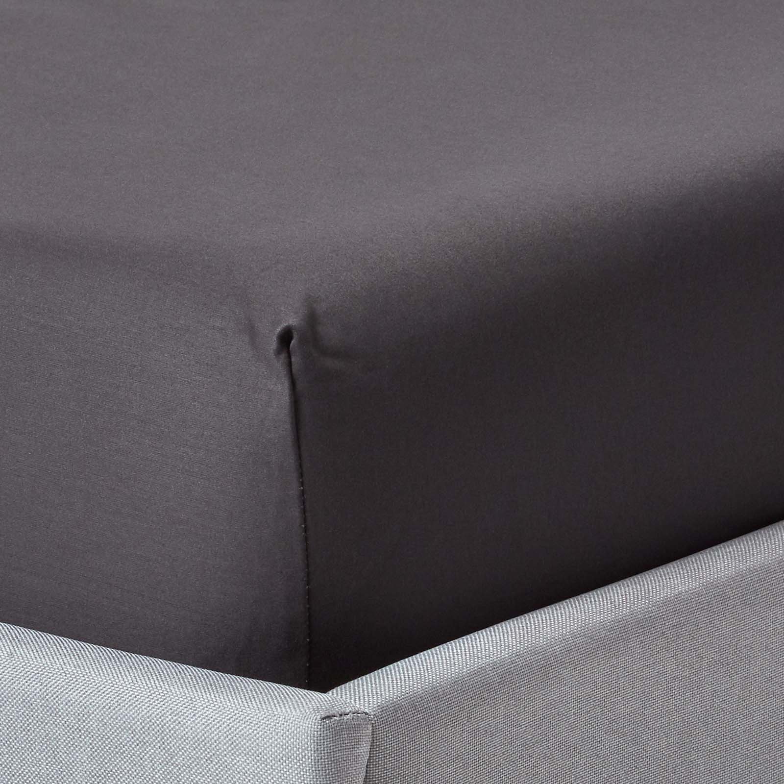 Homescapes Egyptian Cotton Dark Grey Sateen Fitted Sheet - Single