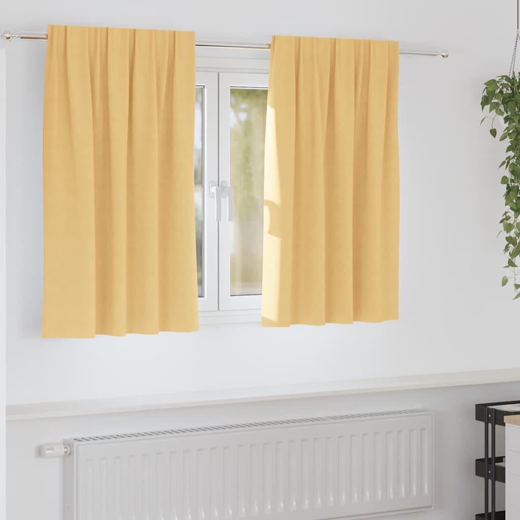 Walplus Set of 2 Ring Top Blackout Curtains - Beige - 140 x 140 cm