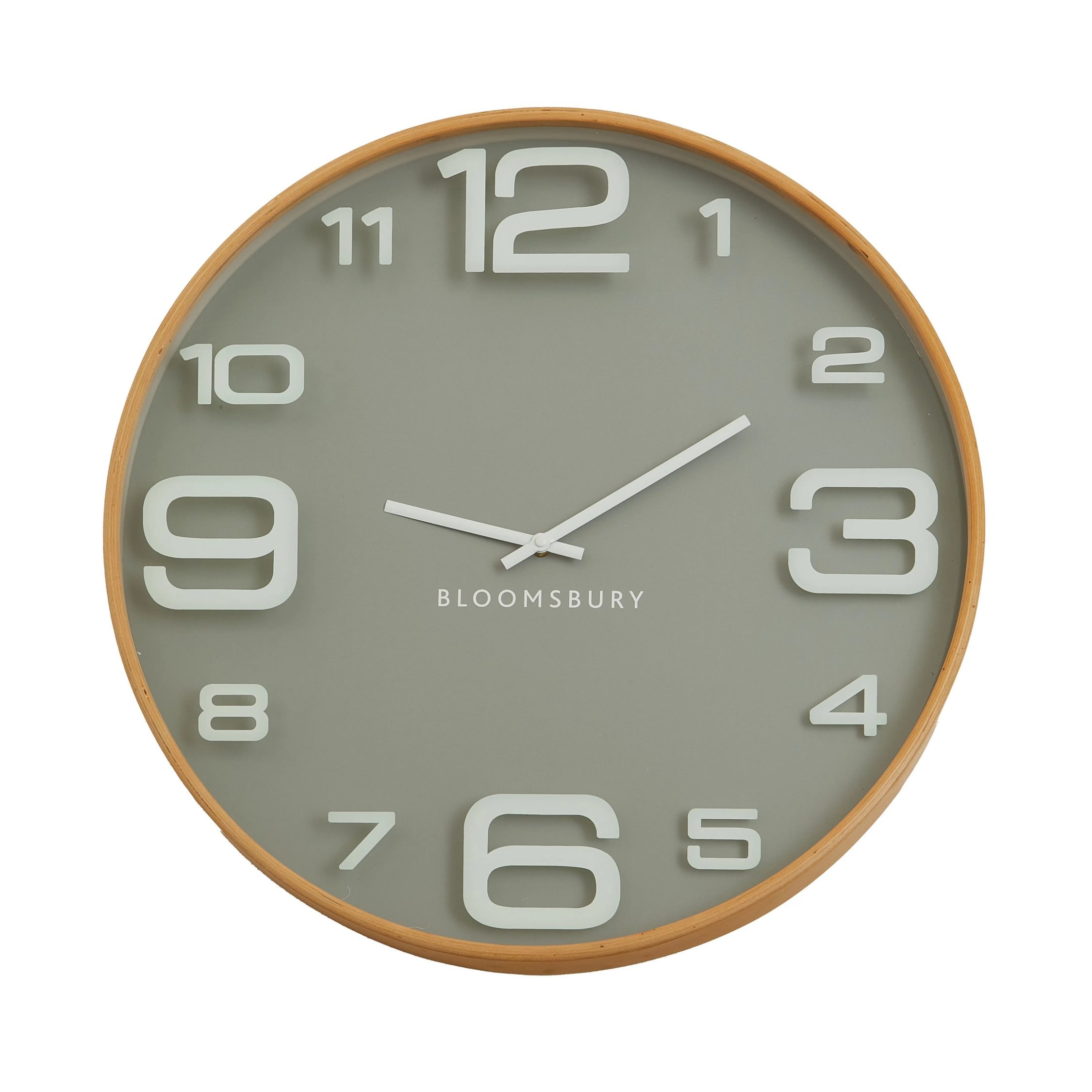 Orsina Vitus 60cm Dia Large Wall Clock - Grey and Oak