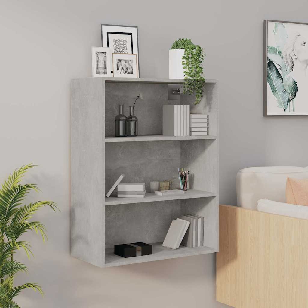 Walplus Engineered Wood Wall Cabinet - Granite Grey - 69.5 x 32.5 x 90 cm