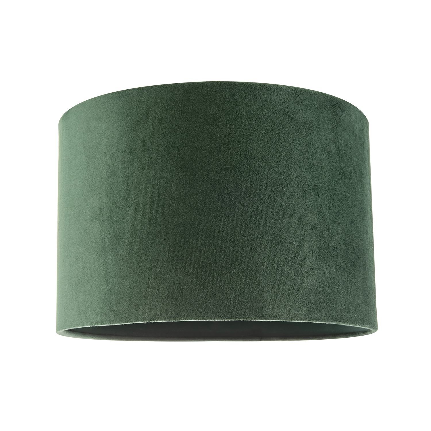 Happy Homewares Soft Velvet Forest Green Fabric Round Lampshade - 30cm